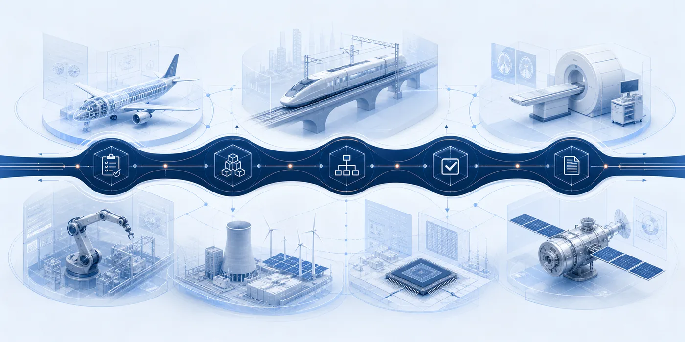 A shared governed engineering foundation spanning aerospace, rail, medical, industrial, semiconductor and space programmes