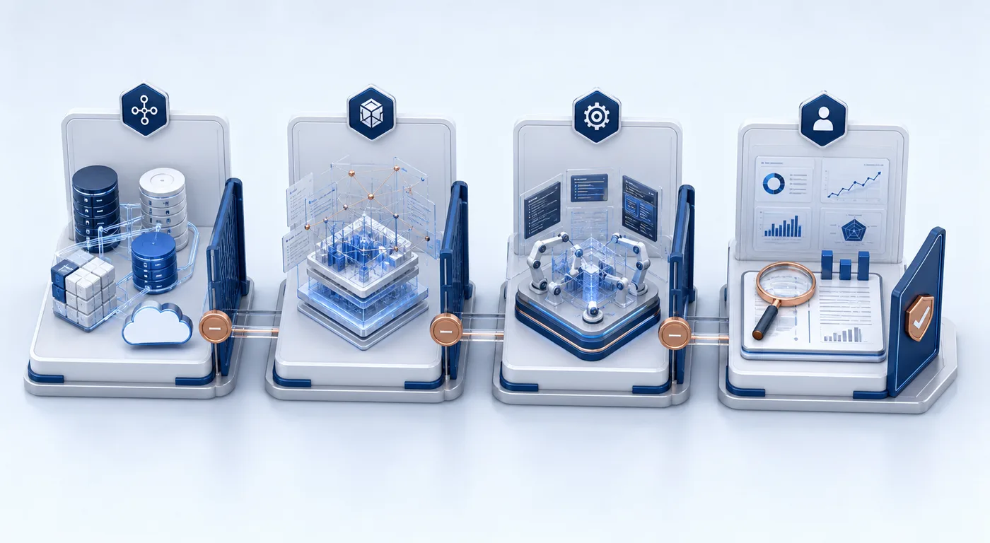Four-stage engineering AI pilot from connected context through controlled execution to reviewed measurement
