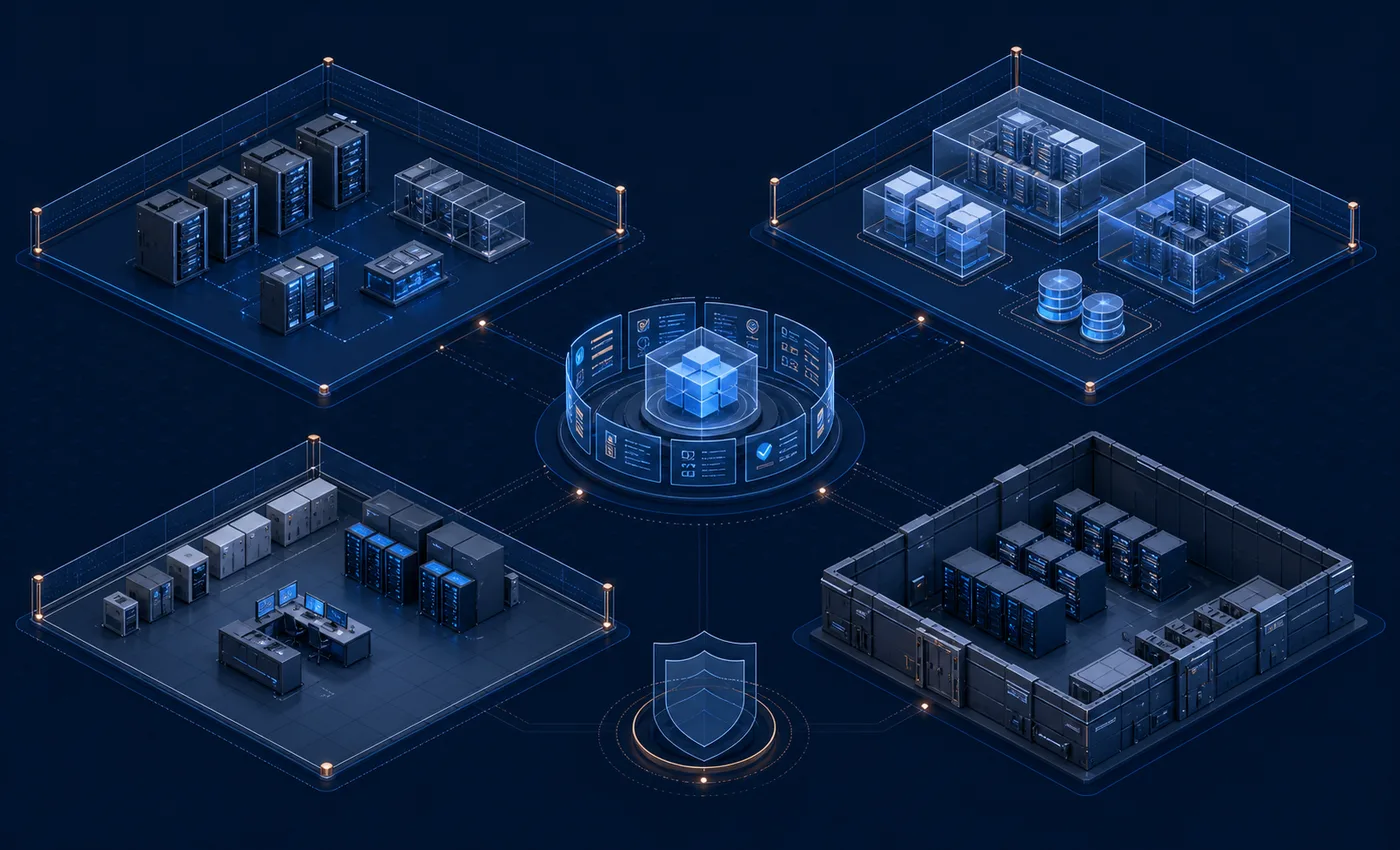 Managed cloud, customer cloud, on-premise and air-gapped engineering environments connected through a governed control layer